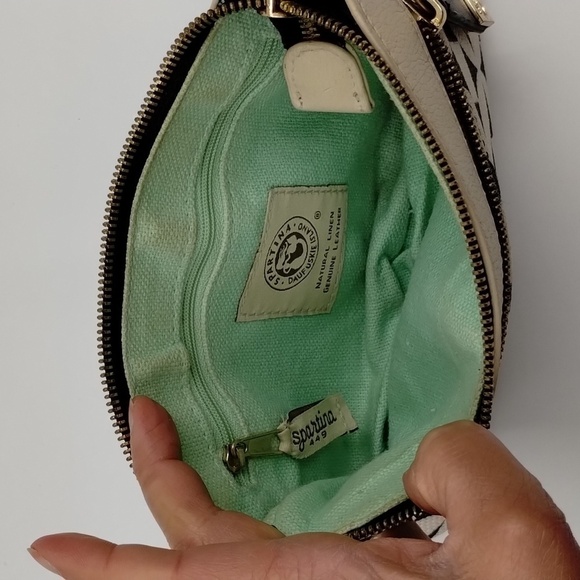 Spartina 449 Navy and Ivory Cream Printed Mini Bag - Picture 9 of 16